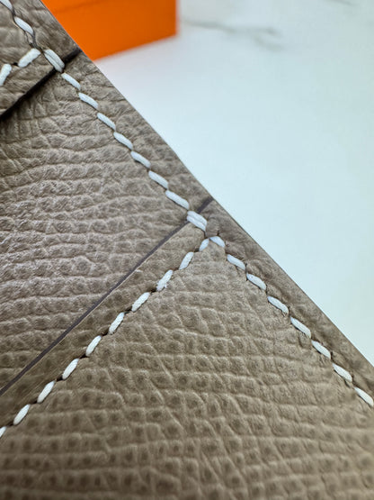 HERMES Bearn Wallet 三摺錢包 大象灰銀扣