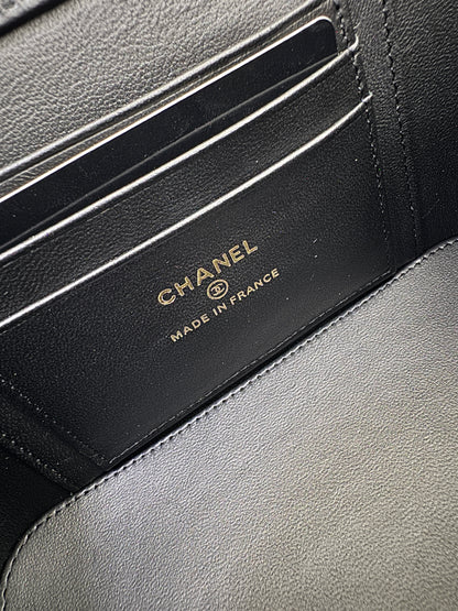 CHANEL 24S 調節扣 珠光黑長盒子