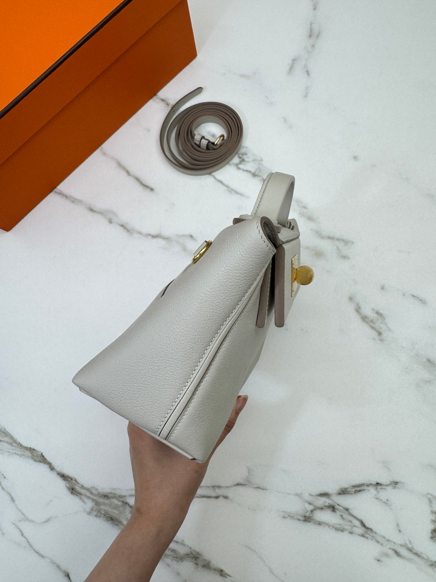HERMES Mini 2424 冰川白金扣 Evercolor