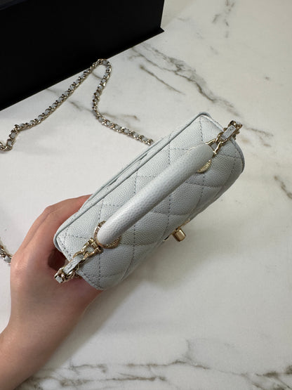 CHANEL 超Mini Coco Handle 24K 灰藍色