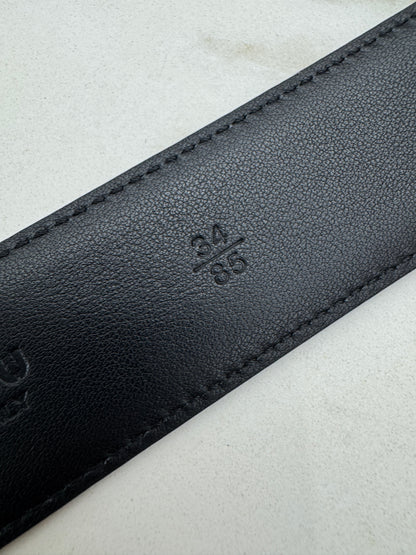 MIU MIU 黑銀皮帶 30mm