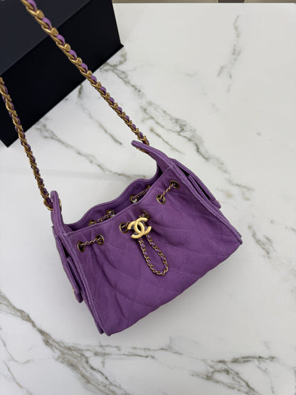 CHANEL Mini 25 Bag 紫色麂皮