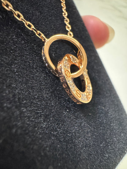 CARTIER Love Necklace 滿天星小圓餅項鏈 玫瑰金