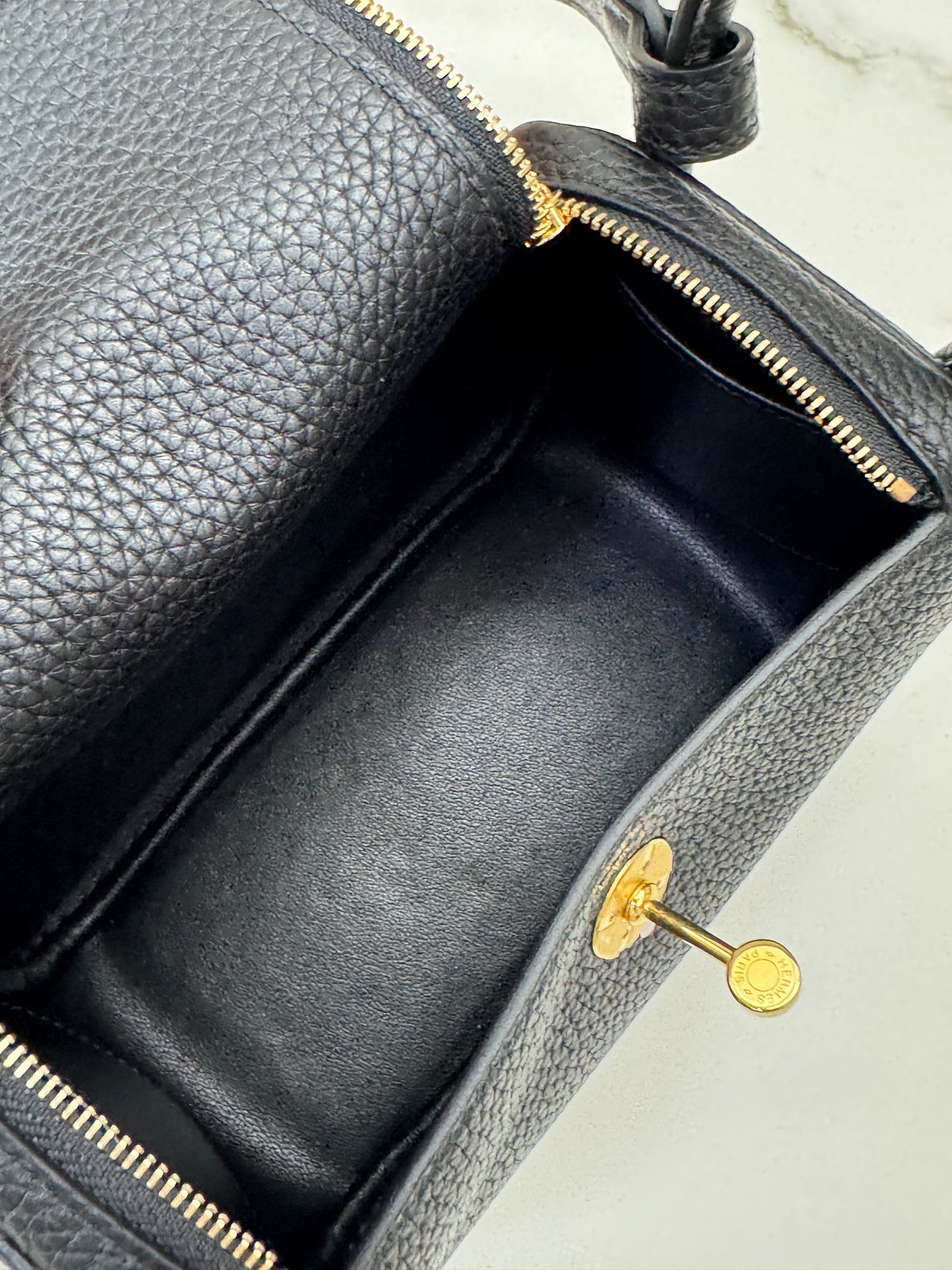 HERMES Mini Lindy II 黑金 Nior TC GHW