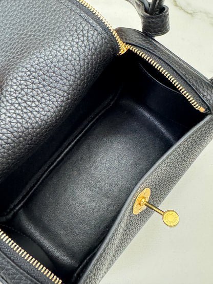 HERMES Mini Lindy II 黑金 Nior TC GHW