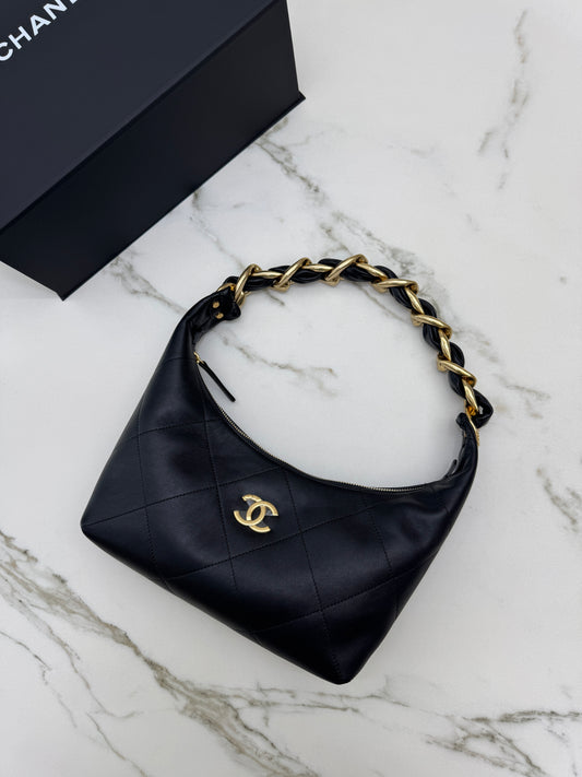 CHANEL 25K 粗鏈Hobo Small