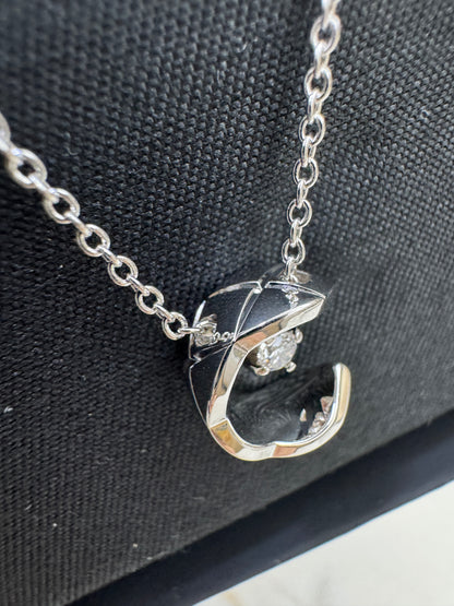 CHANEL Coco Crush 白金色 月亮項鏈