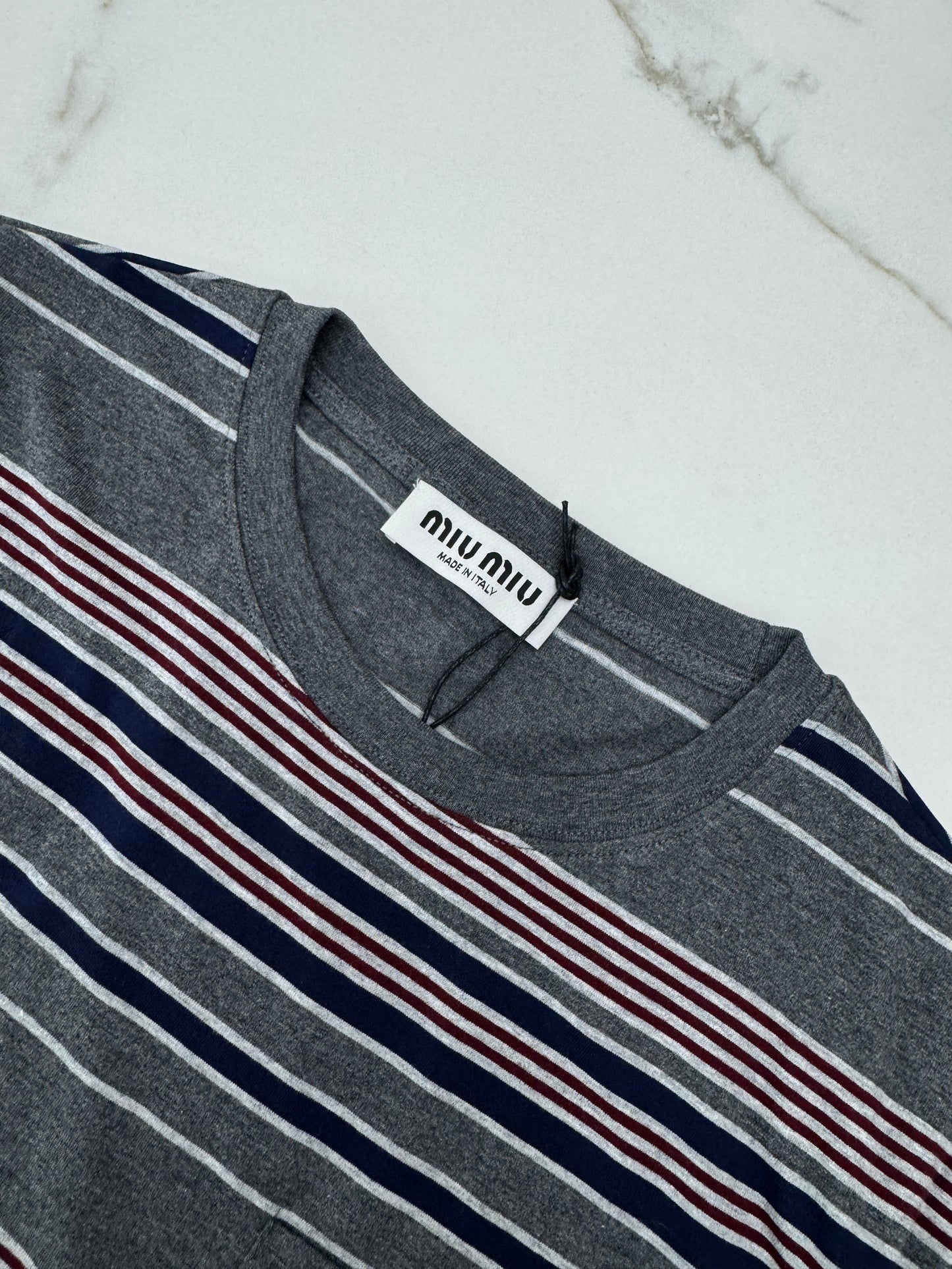 MIU MIU 長袖條紋T恤