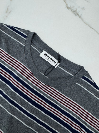 MIU MIU 長袖條紋T恤