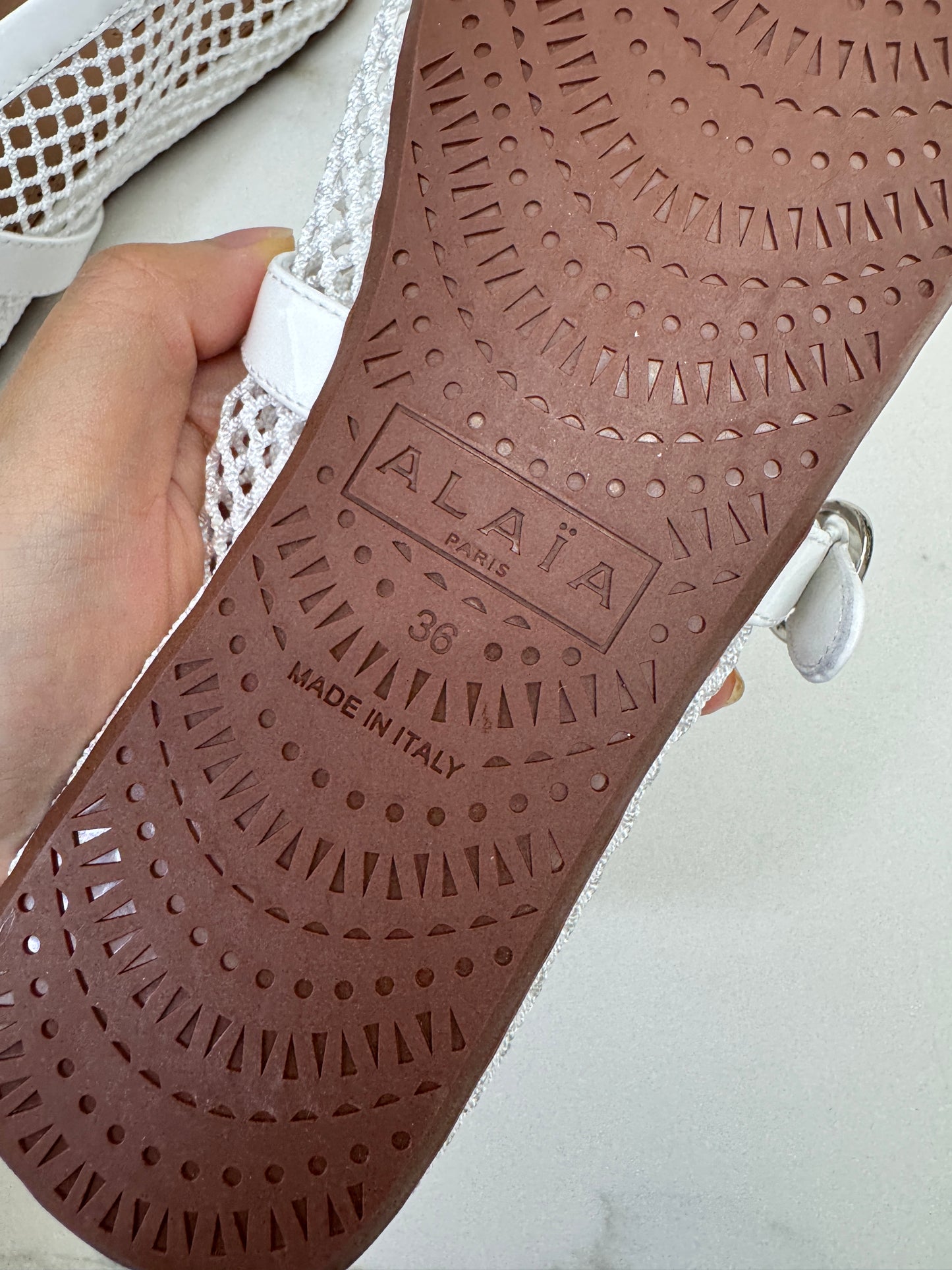 ALAIA 漁網芭蕾舞鞋 白色