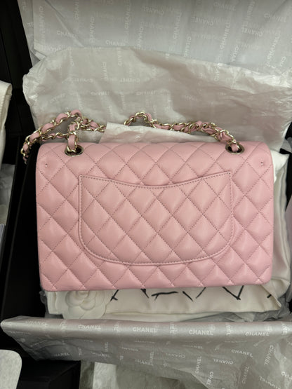 CHANEL CF25 24S櫻花粉牛皮 淺金扣 ［獨家］