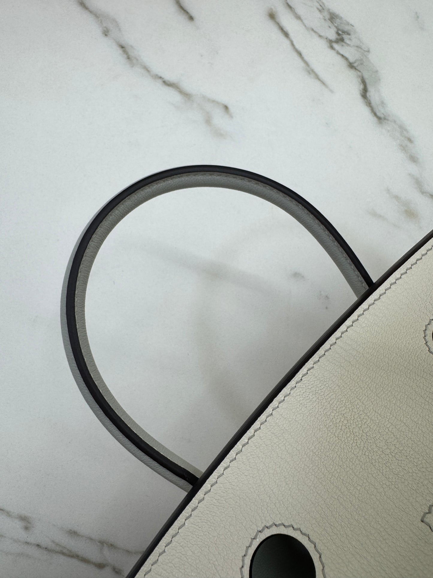 HERMES Birkin 30 SO 珍珠灰拼奶昔白山羊皮 拉絲銀扣 Chevre Mysore Gris Pearl x Craie