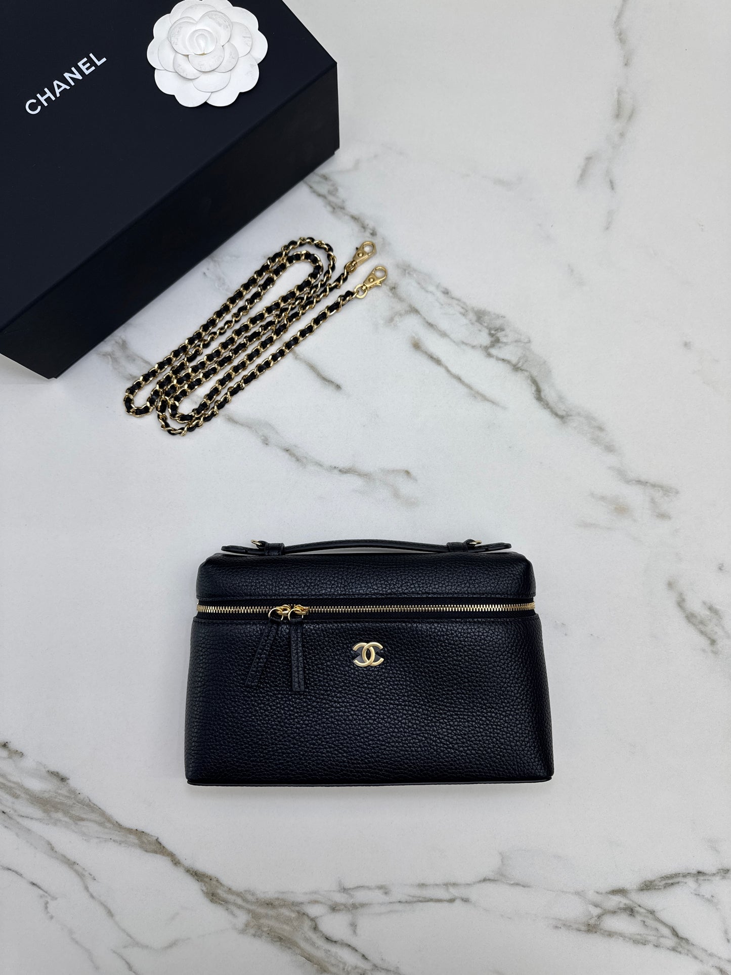 CHANEL 26A 荔枝紋LP盒子包 中號23cm
