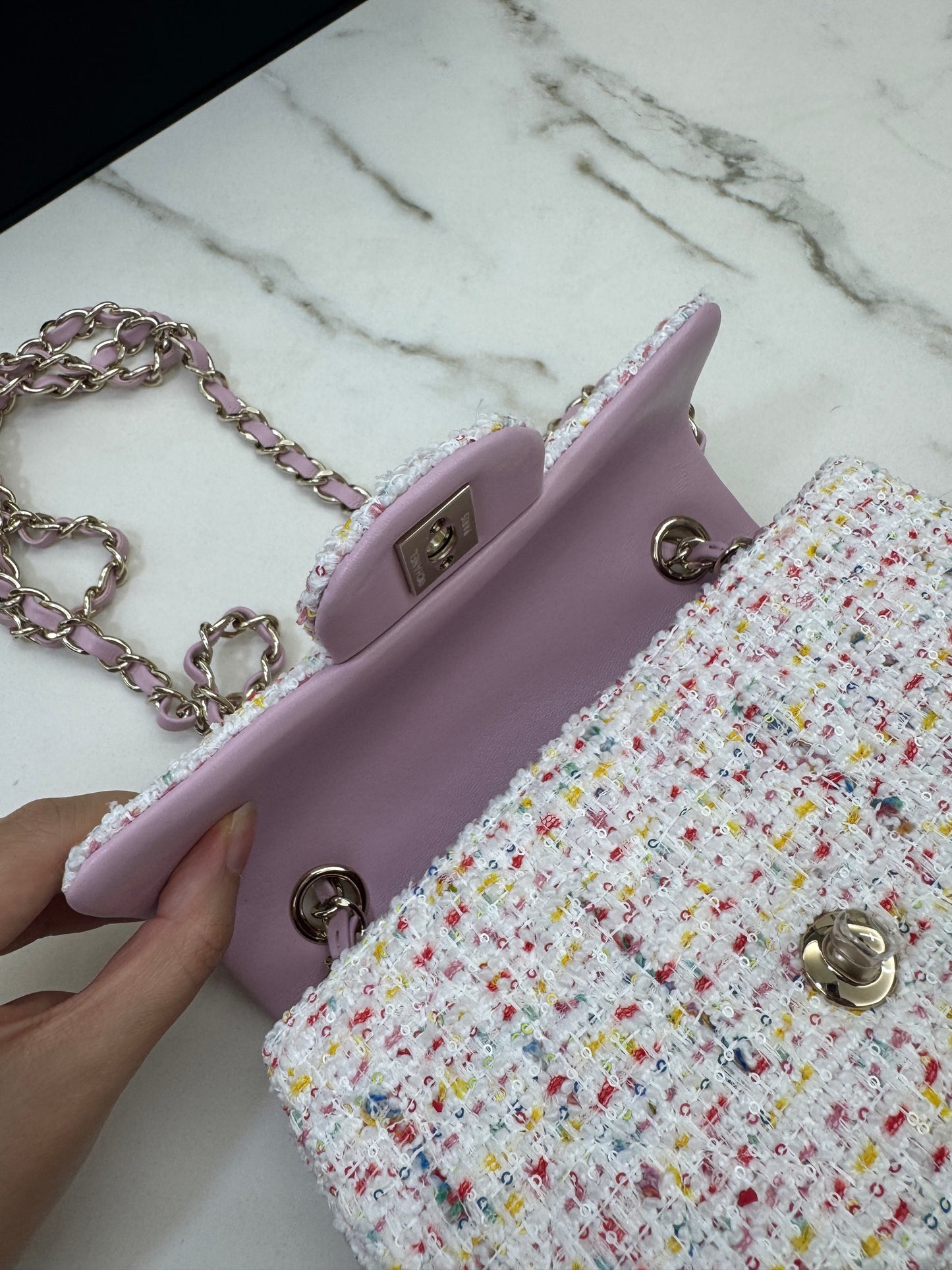 CHANEL 25P Mini CF20 毛呢 Tweed