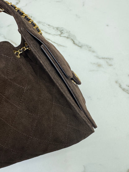 CHANEL 25Bag 麂皮深棕色 Small