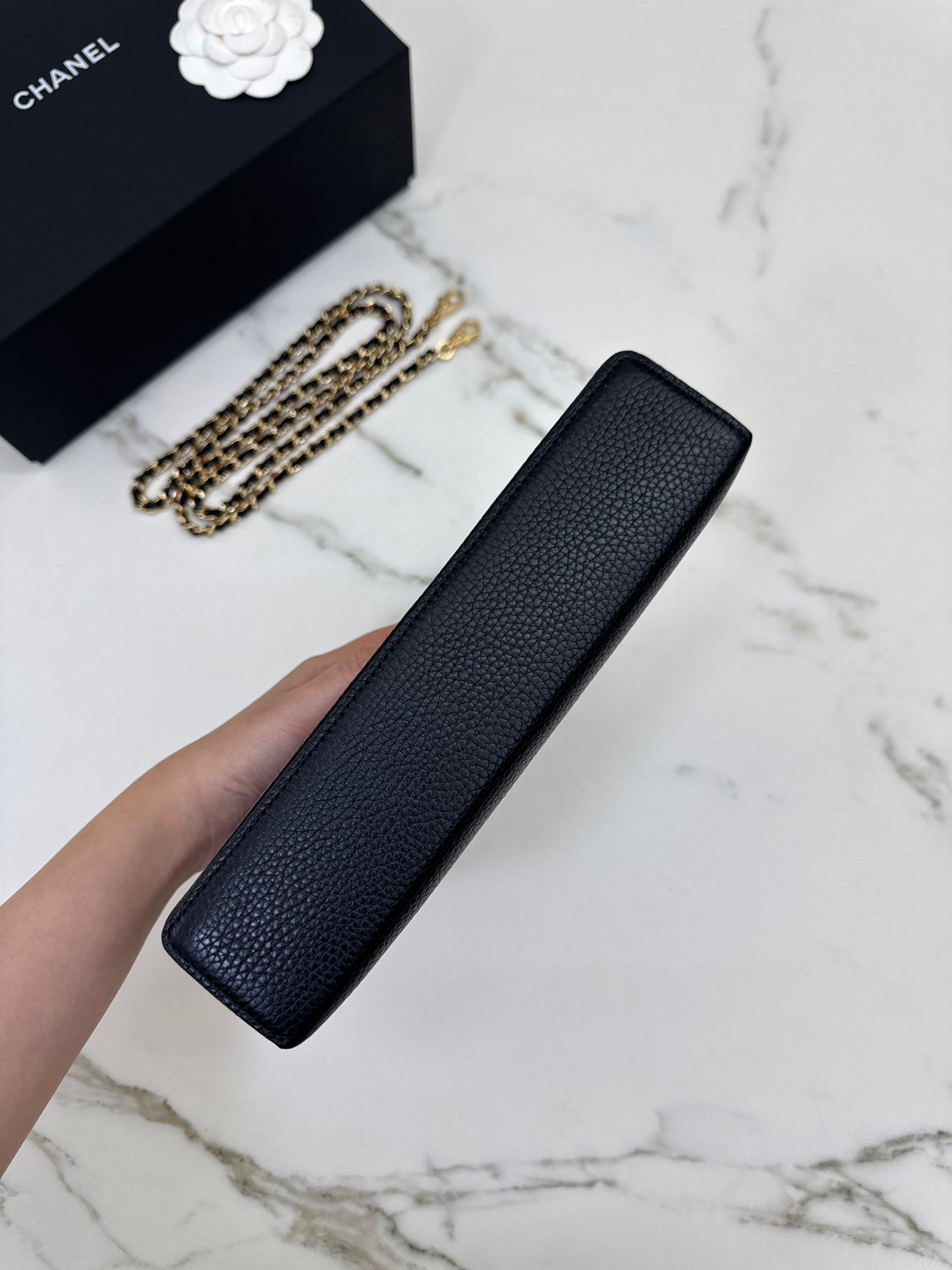 CHANEL 26A 荔枝紋LP盒子包 中號23cm