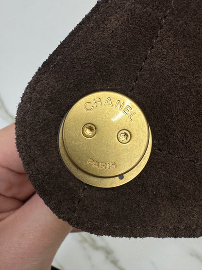 CHANEL 25Bag 麂皮深棕色 Small