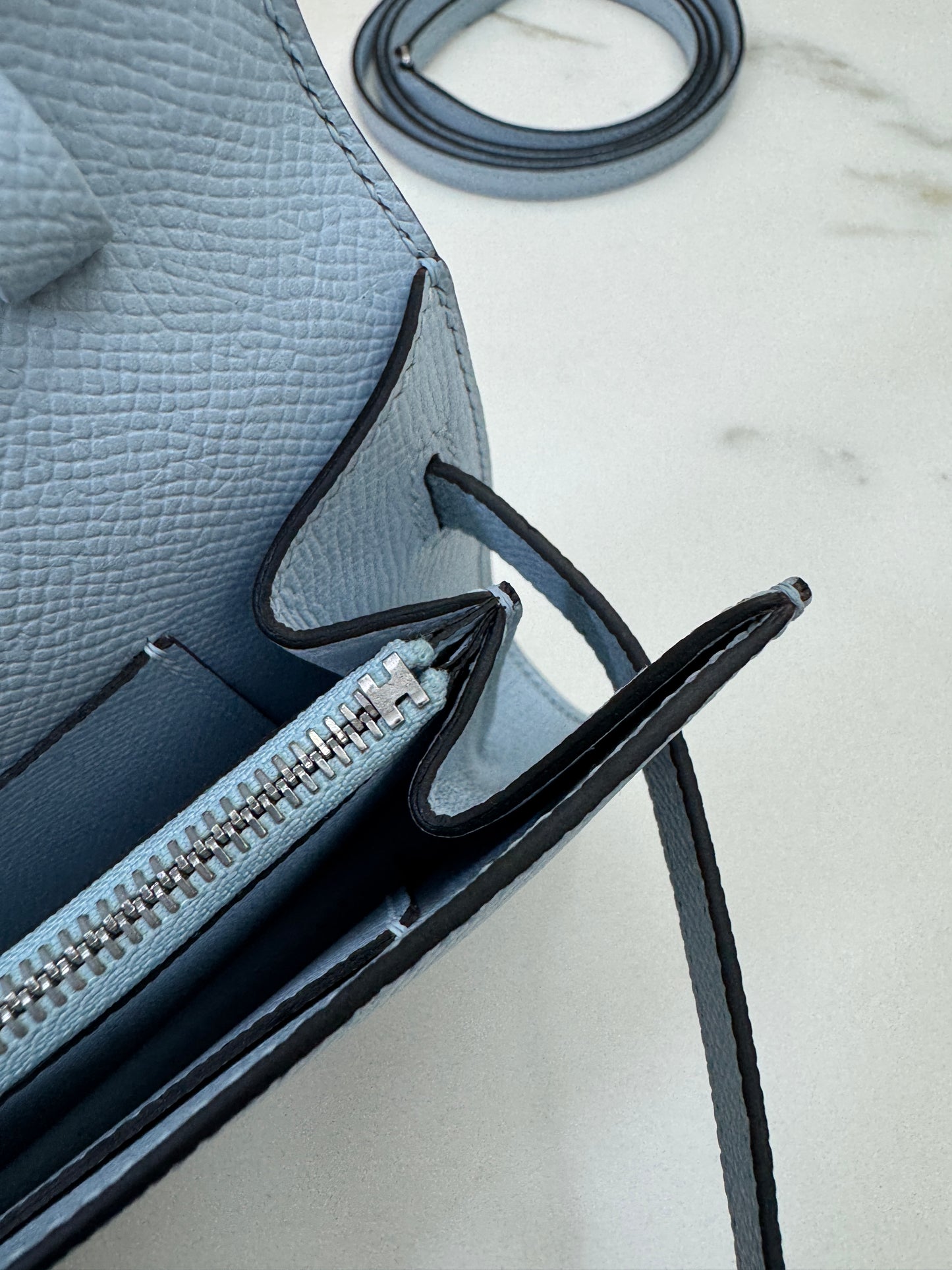 HERMES Kelly to-go 聖杯藍 08 Blue Pale Epsom PHW