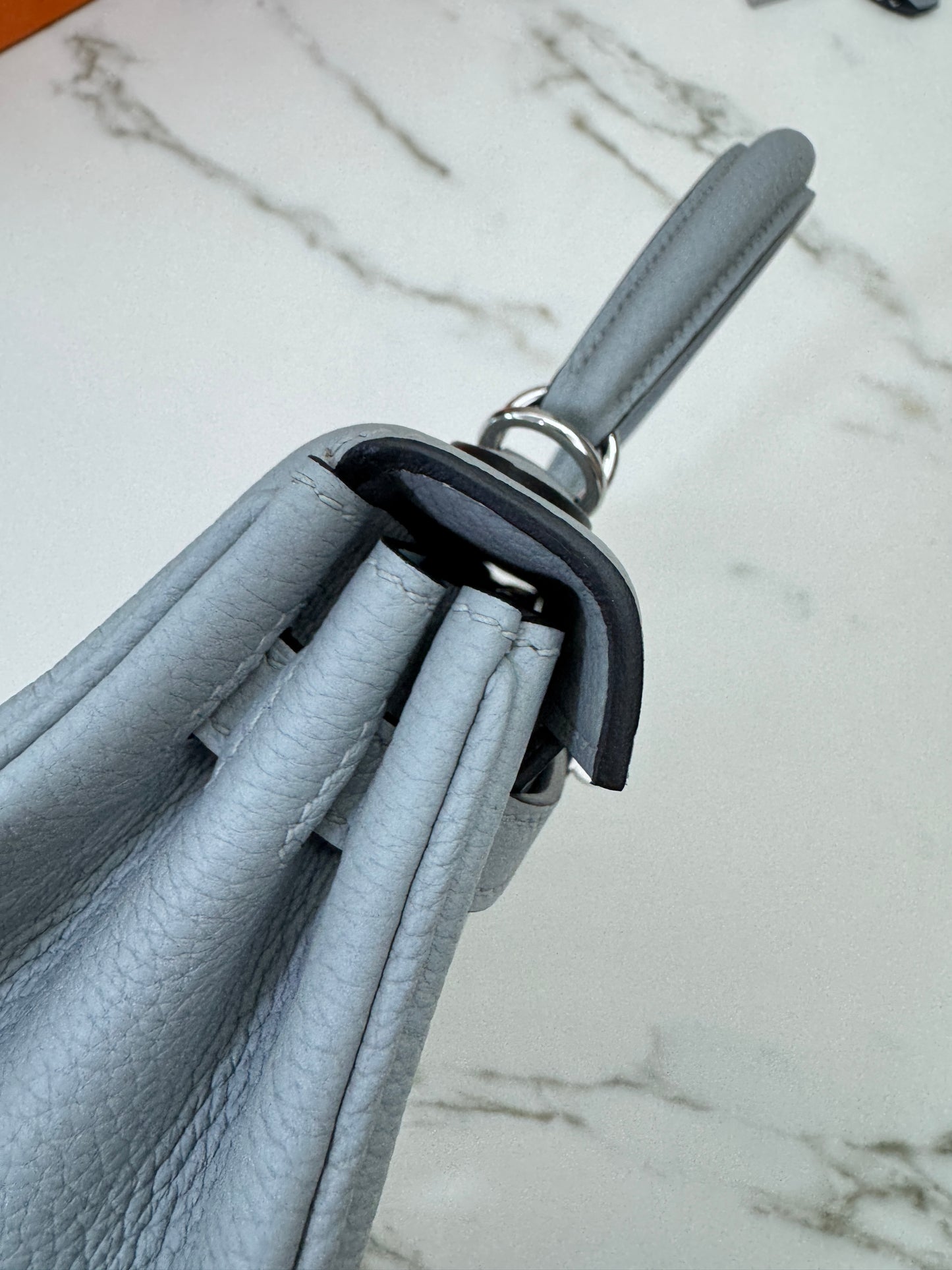 HERMES Kelly 25 Togo內縫 木偶灰銀扣 Gris Pantin PHW