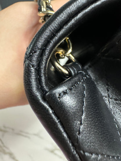 CHANEL CF20 羊皮 黑色淡金扣