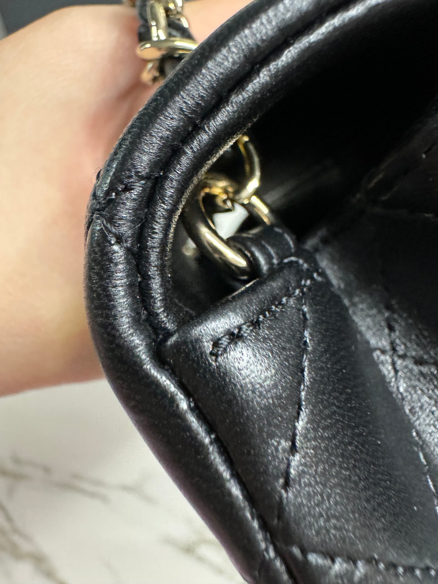 CHANEL CF20 羊皮 黑色淡金扣