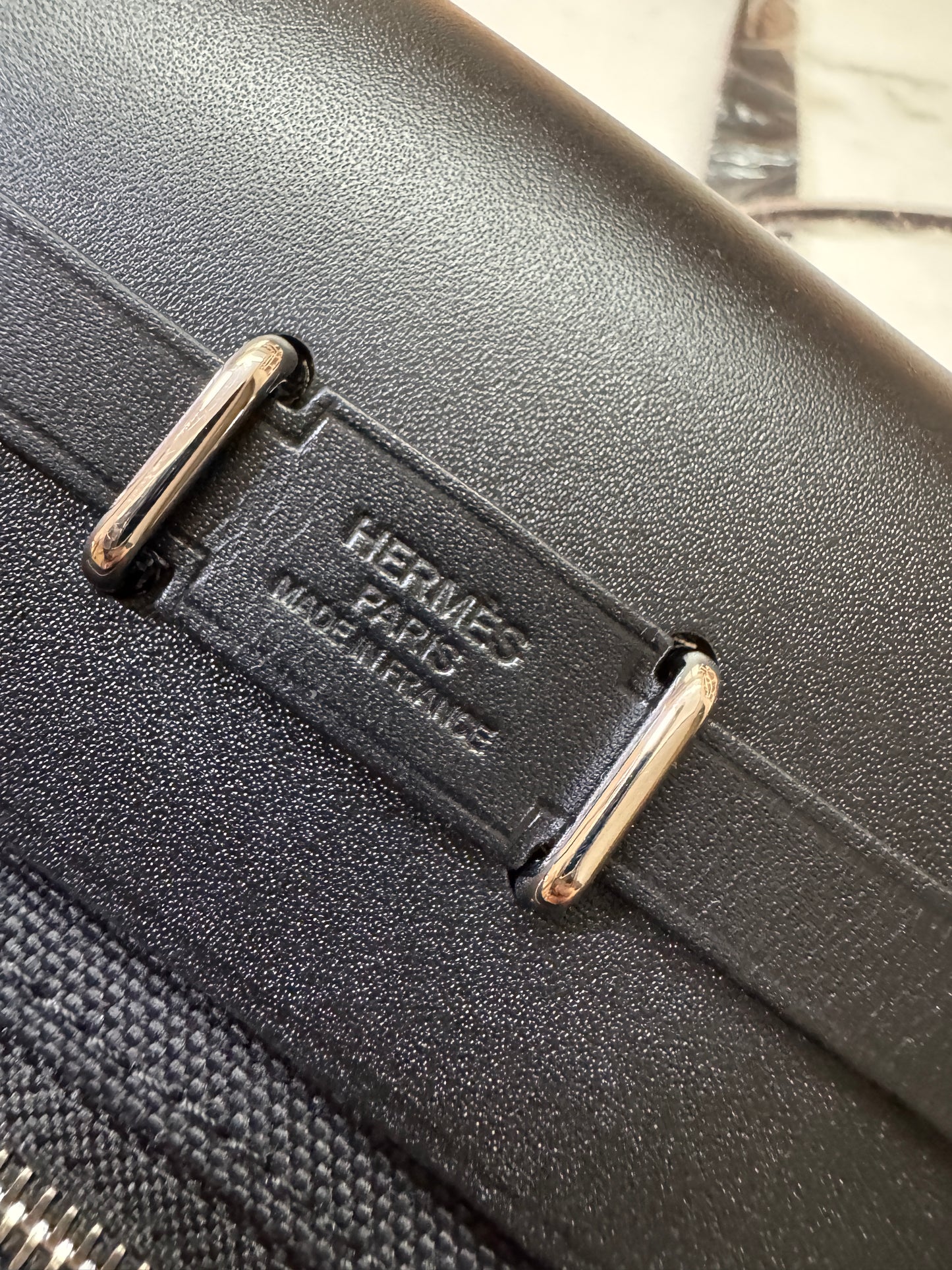 HERMES Mini Herbag 黑銀