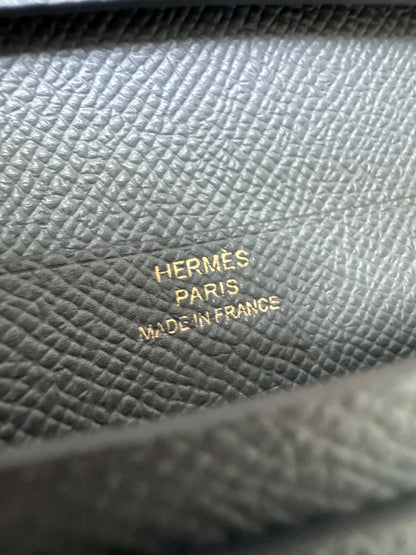 HERMES Bearn Wallet 短錢包 杏仁綠金扣