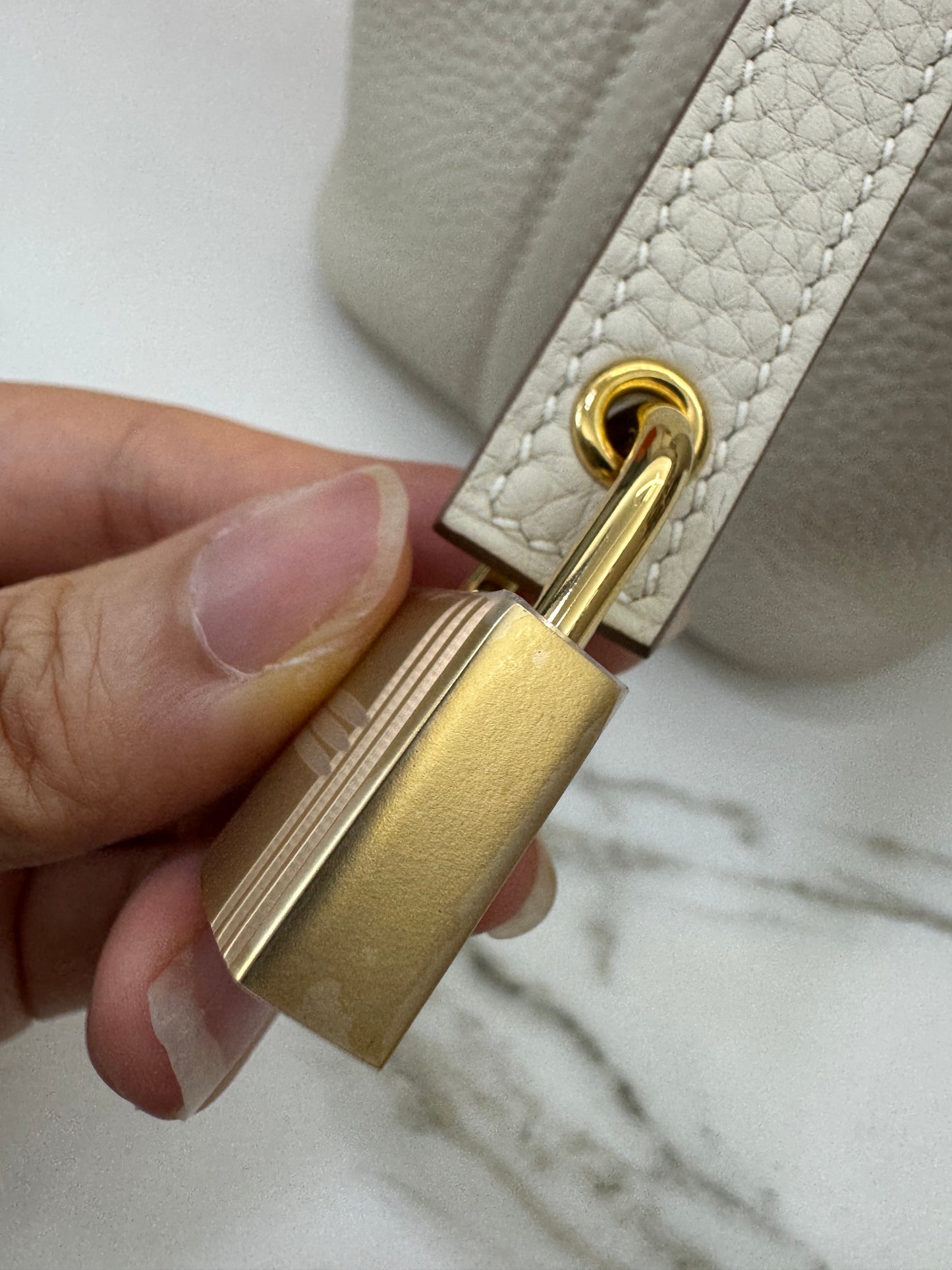 HERMES Picotin 18 奶昔白金扣 Craie GHW