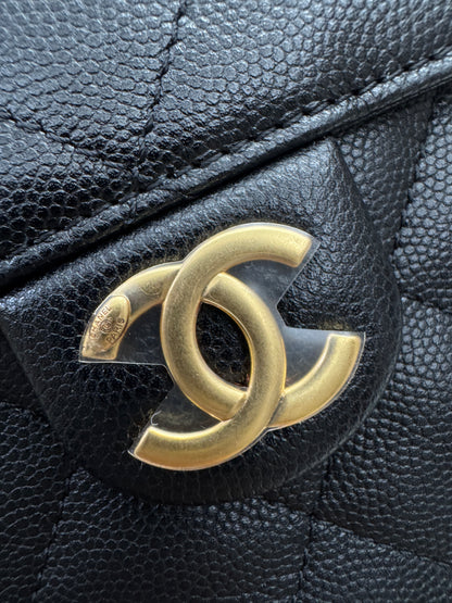 CHANEL Mini 25 Bag 黑色荔枝皮 金扣 Caviar Calfskin GHW