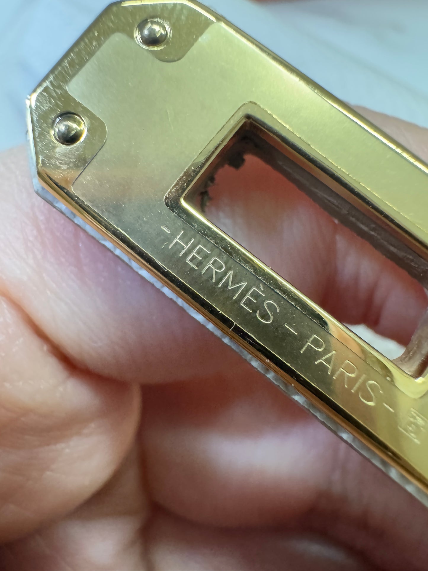 HERMES Mini Kelly II 奶昔白金扣 Epsom Craie GHW