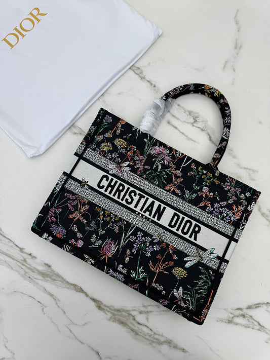 DIOR Book Tote Herbarium Black Medium