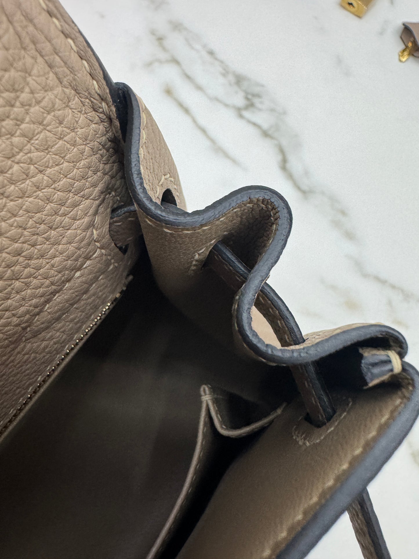HERMES Kelly 25 斑鳩灰金扣 內縫 Togo 81 Gris Tourterelle GHW