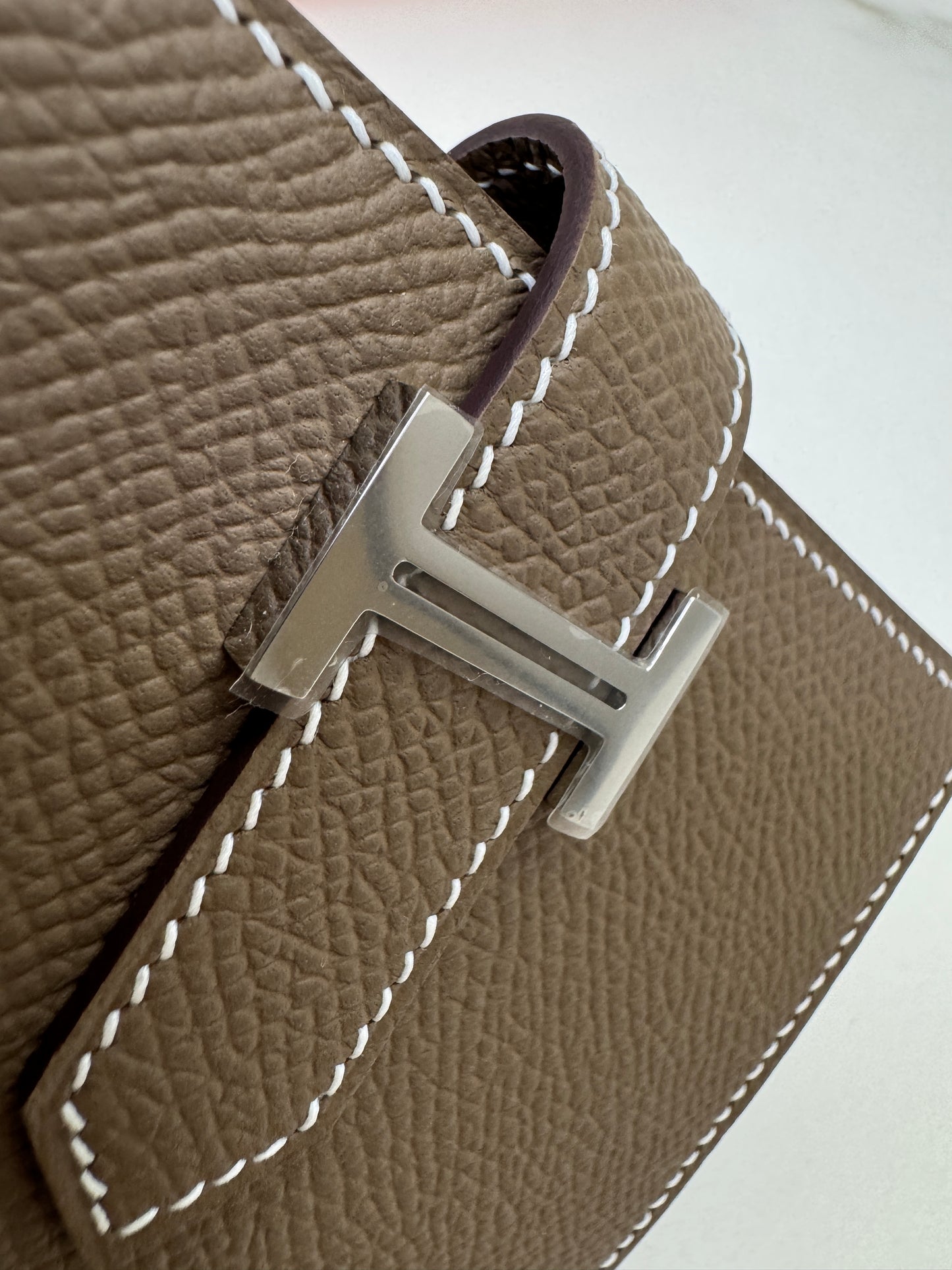 HERMES Bearn Mini Wallet 散紙位 大象灰銀扣 Epsom PHW