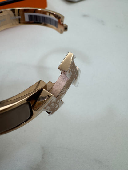 HERMES Clic H Bracelet 奶茶灰玫瑰金扣 Marron Glace Rose Gold