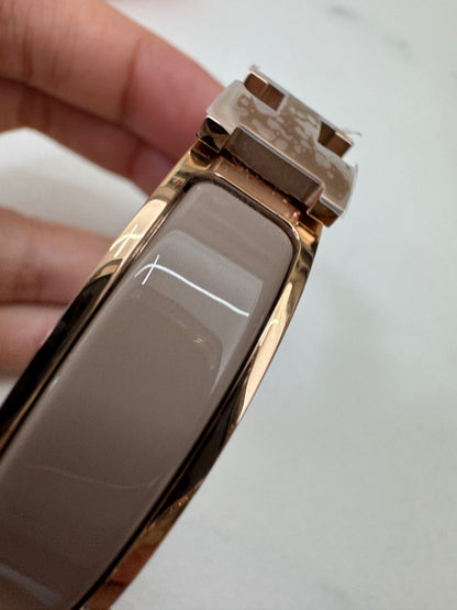 HERMES Clic H Bracelet 奶茶灰玫瑰金扣 Marron Glace Rose Gold
