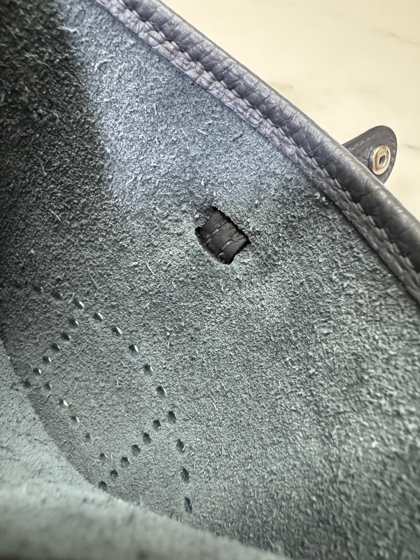 HERMES Mini Evelyn 石板灰銀扣 85 Ardoise PHW