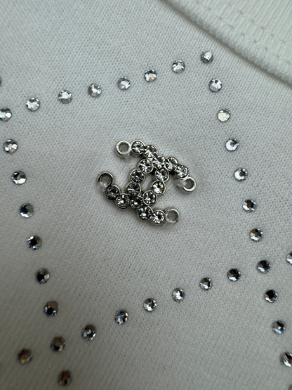 CHANEL 25S 燙鑽短袖Tee 白色