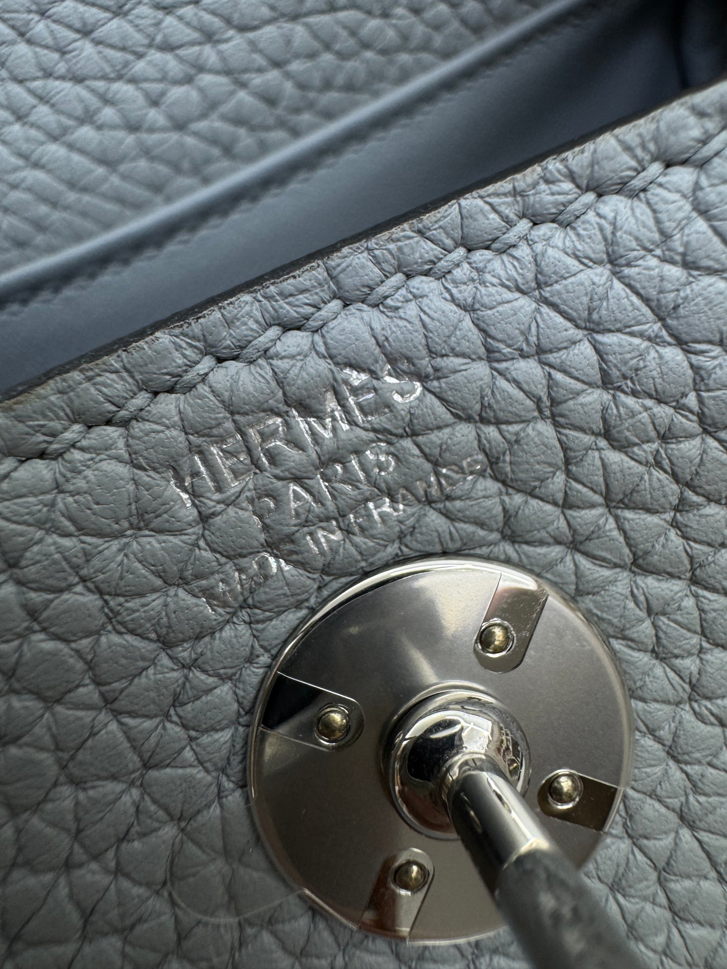HERMES Mini Lindy II 木偶灰銀扣 TC Gris Platin PHW