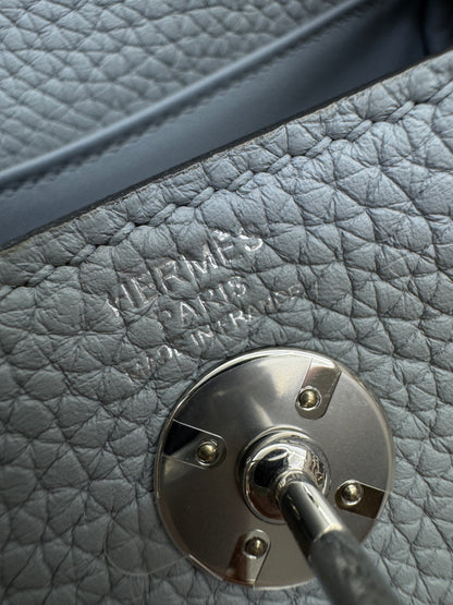 HERMES Mini Lindy II 木偶灰銀扣 TC Gris Platin PHW
