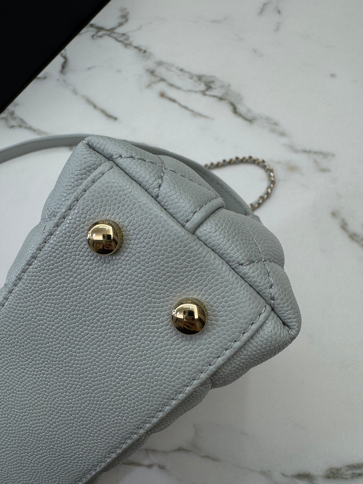 CHANEL Mini Cocohandle 霧霾藍/冰川藍 Cloud Blue