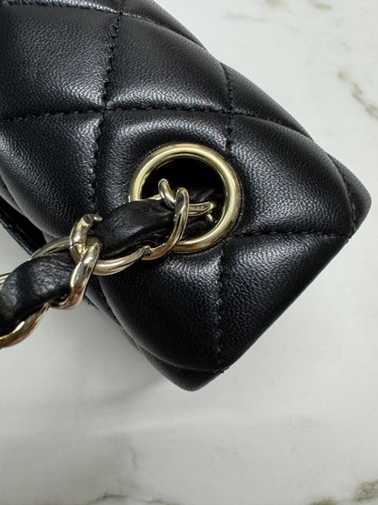 CHANEL CF20 羊皮 黑色淡金扣