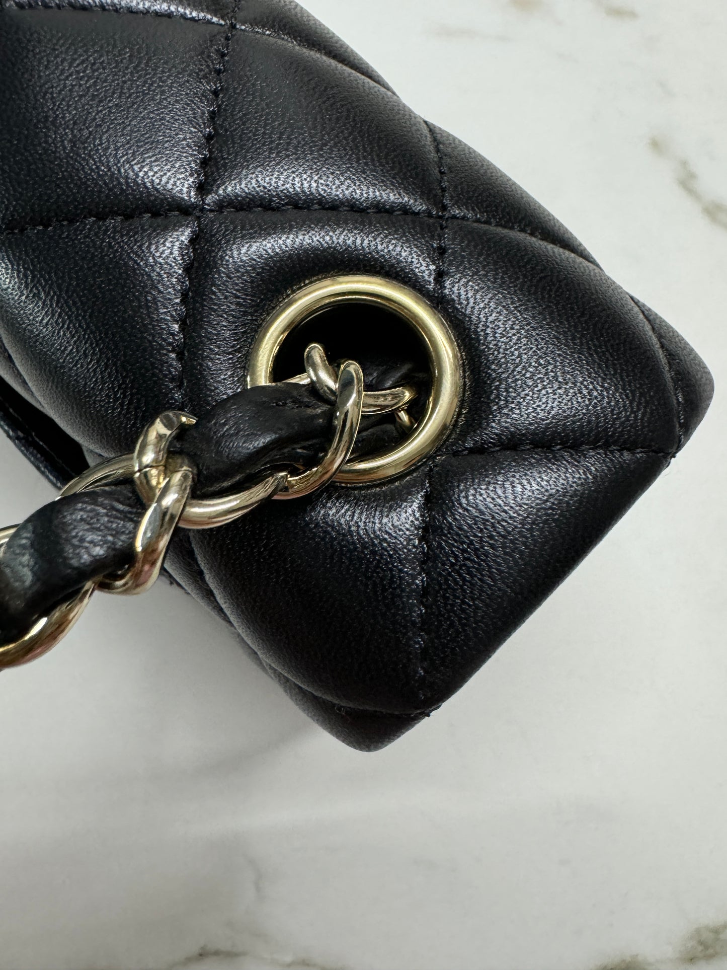 CHANEL CF20 羊皮 黑色淡金扣