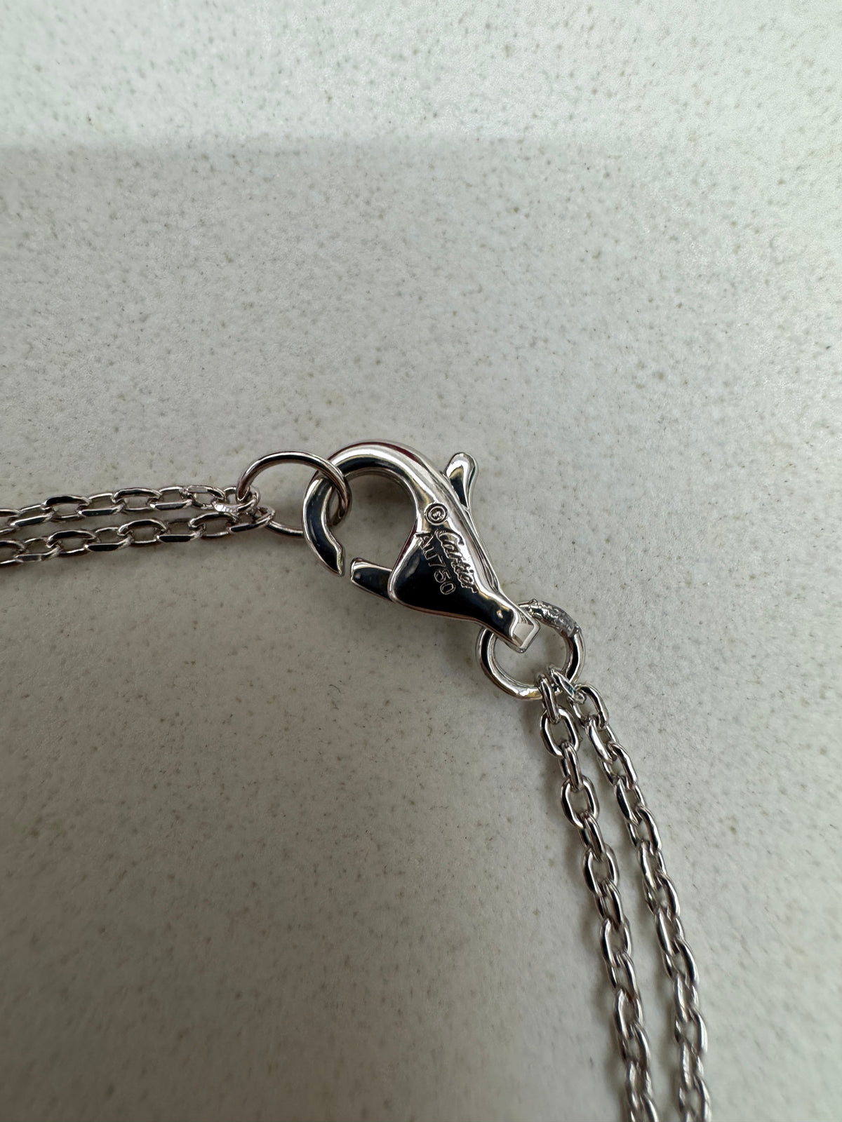 CARTIER Love 雙層小圓餅項鏈 白金色