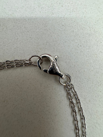 CARTIER Love 雙層小圓餅項鏈 白金色