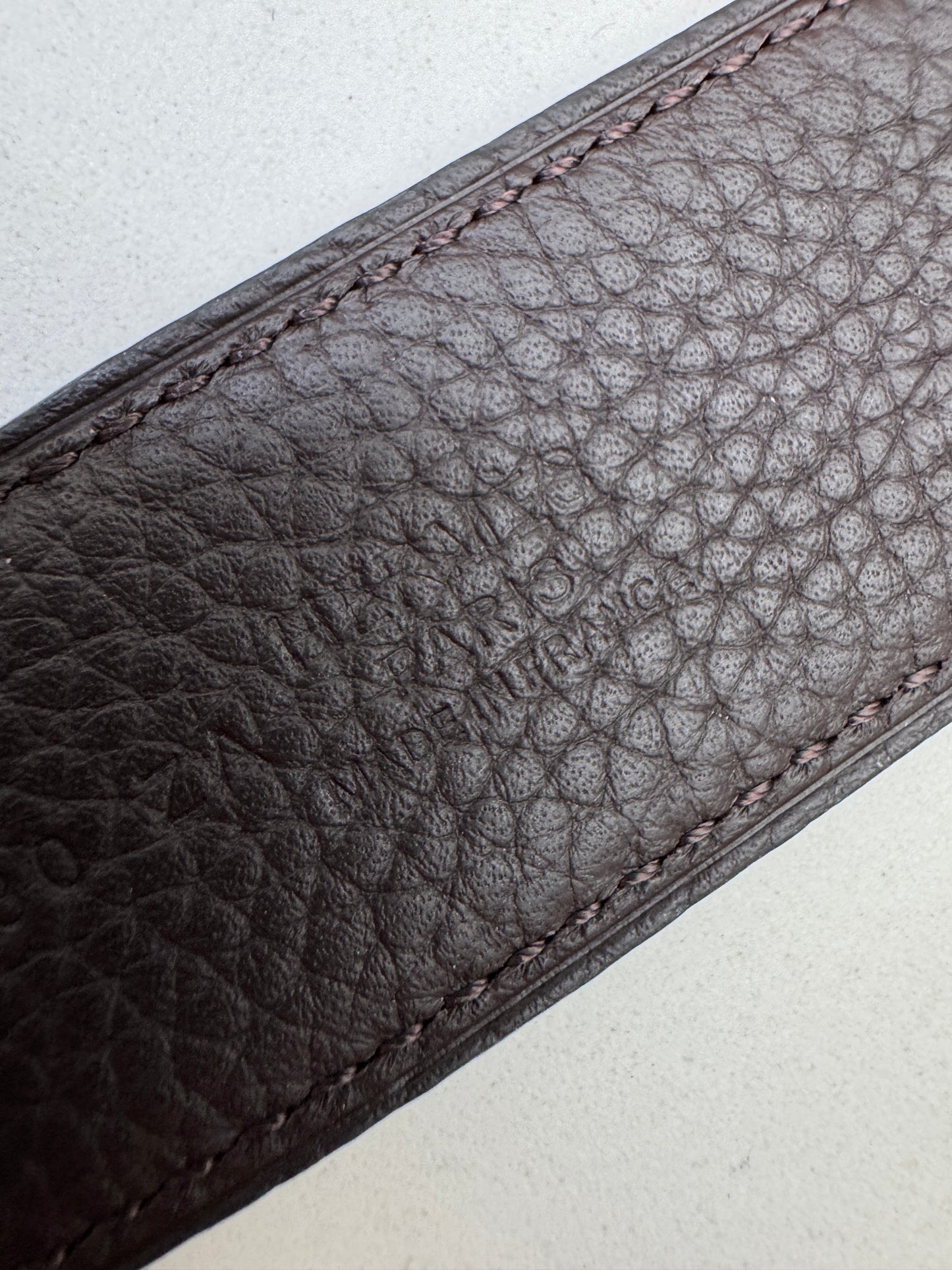 HERMES H au Carre 32mm 雙面皮帶 黑色拼烏木色