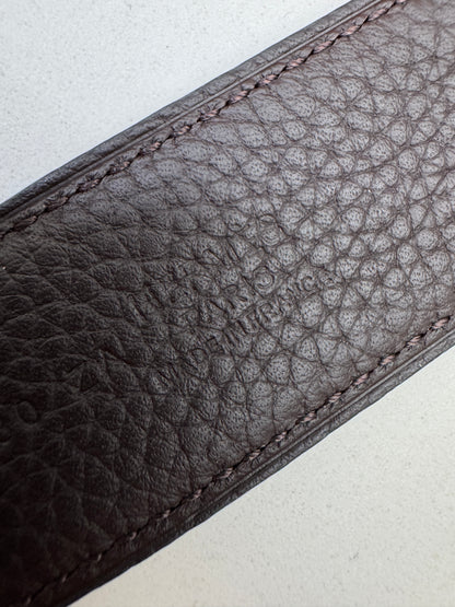 HERMES H au Carre 32mm 雙面皮帶 黑色拼烏木色
