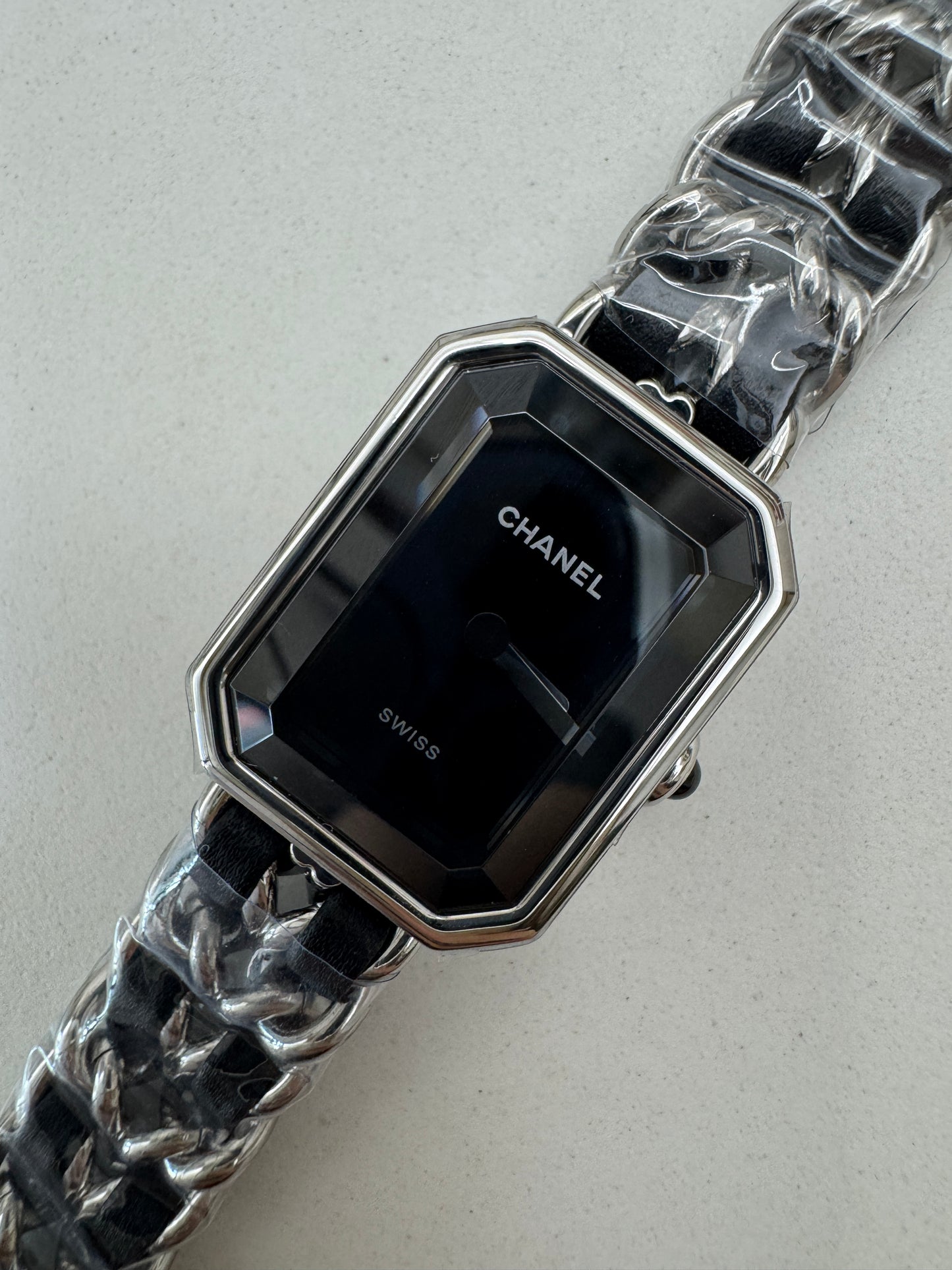 CHANEL 小方糖手錶 黑銀