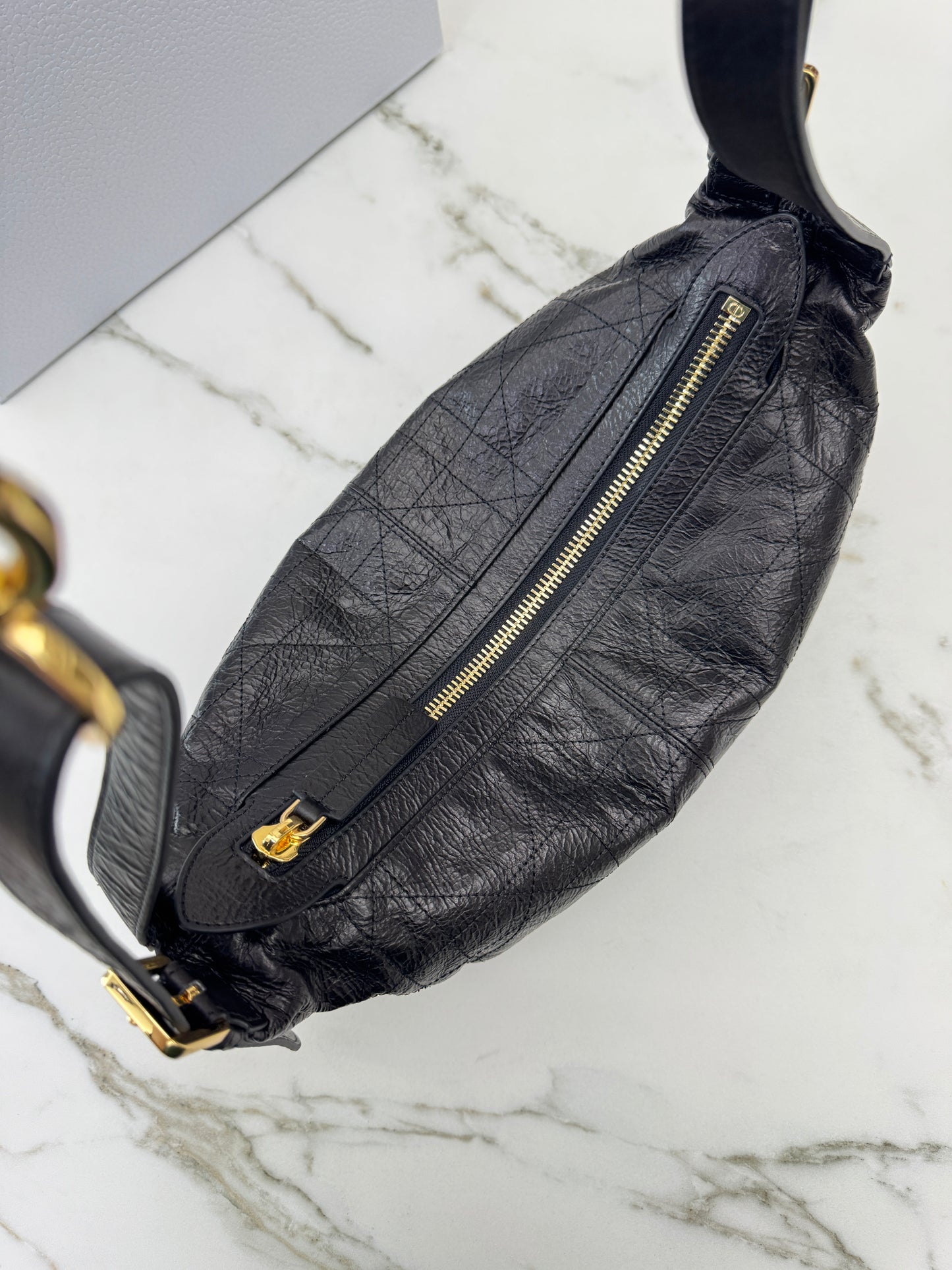 DIOR D-Journey Small 黑色油臘皮