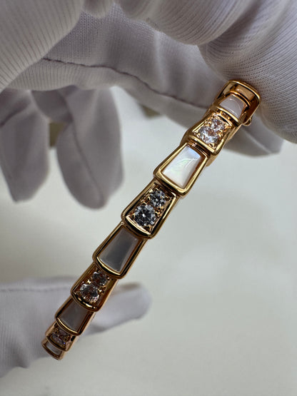BVLGARI Serpenti Bracelets白貝母玫瑰金手鐲