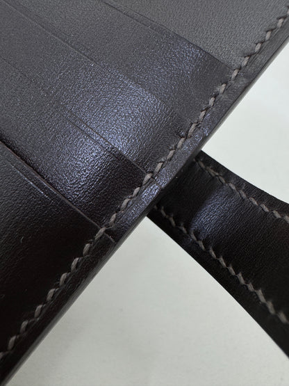 HERMES Bearn Compact Wallet 烏木色Box皮 Ebene GHW
